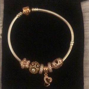 Rose Gold Pandora Bracelet and Charms